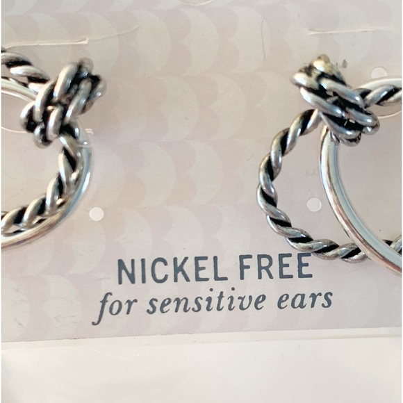 Silver Double Oval Sensitive Ears, Nickle Free Earrings - Picture 3 of 5